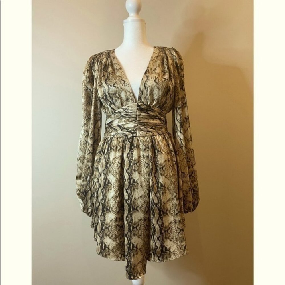 Ronny Kobo Orzora snake print mini Dress